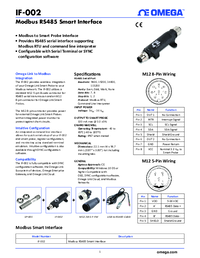 Thumbnail of document Data Sheet - IF-002 Omega link Smart Probe to Modbus RTU RS-485 serial Interface